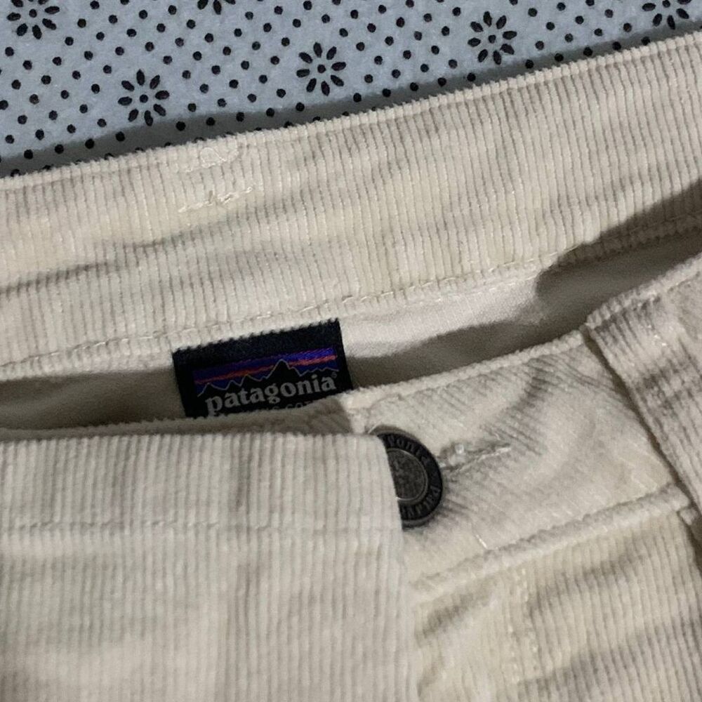 Patagonia Womens 30 Cream Corduroy Pants Organic Cotton 5-Pocket Straight